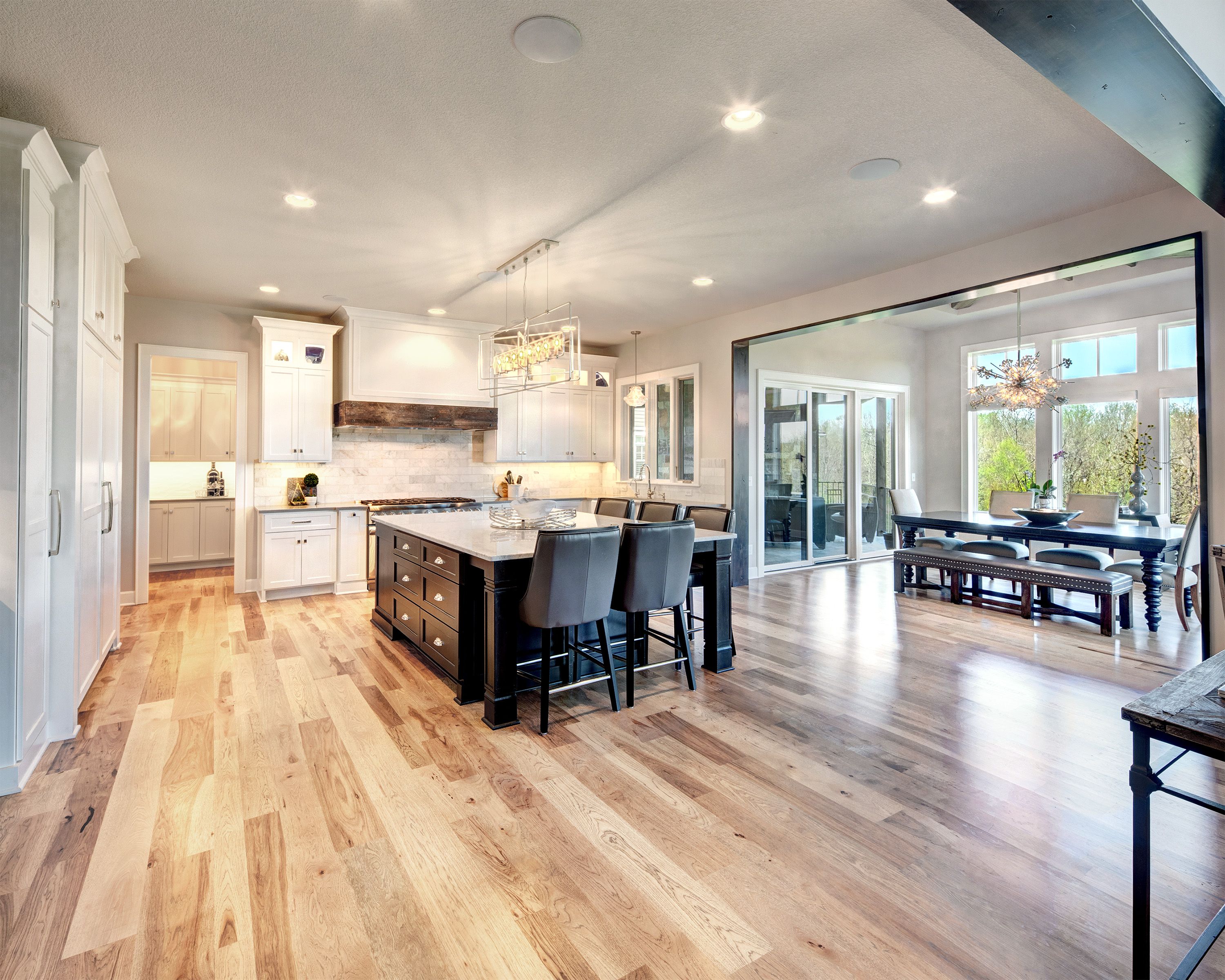 Kitchen and Dining in Open floor plan Open floor plan