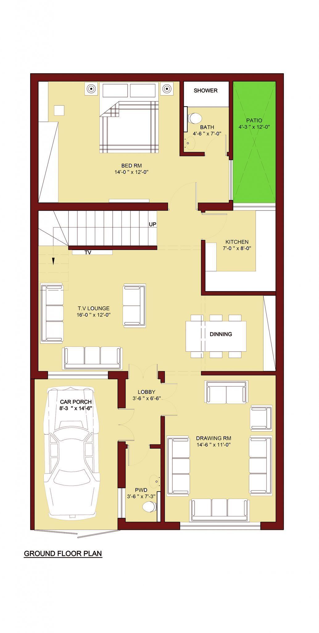 5 Marla House Design Layout 2bhk house plan, 5 marla