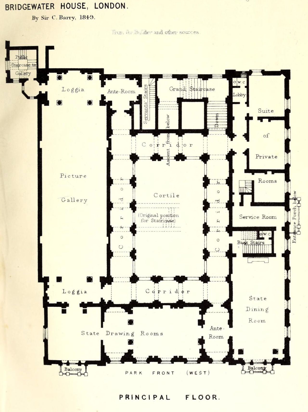 Floorplan of the Bridgewater House, London ARCHI/MAPS
