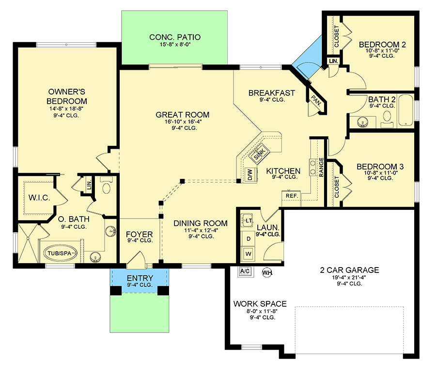 Onelevel House Plan with Open Layout 82272KA