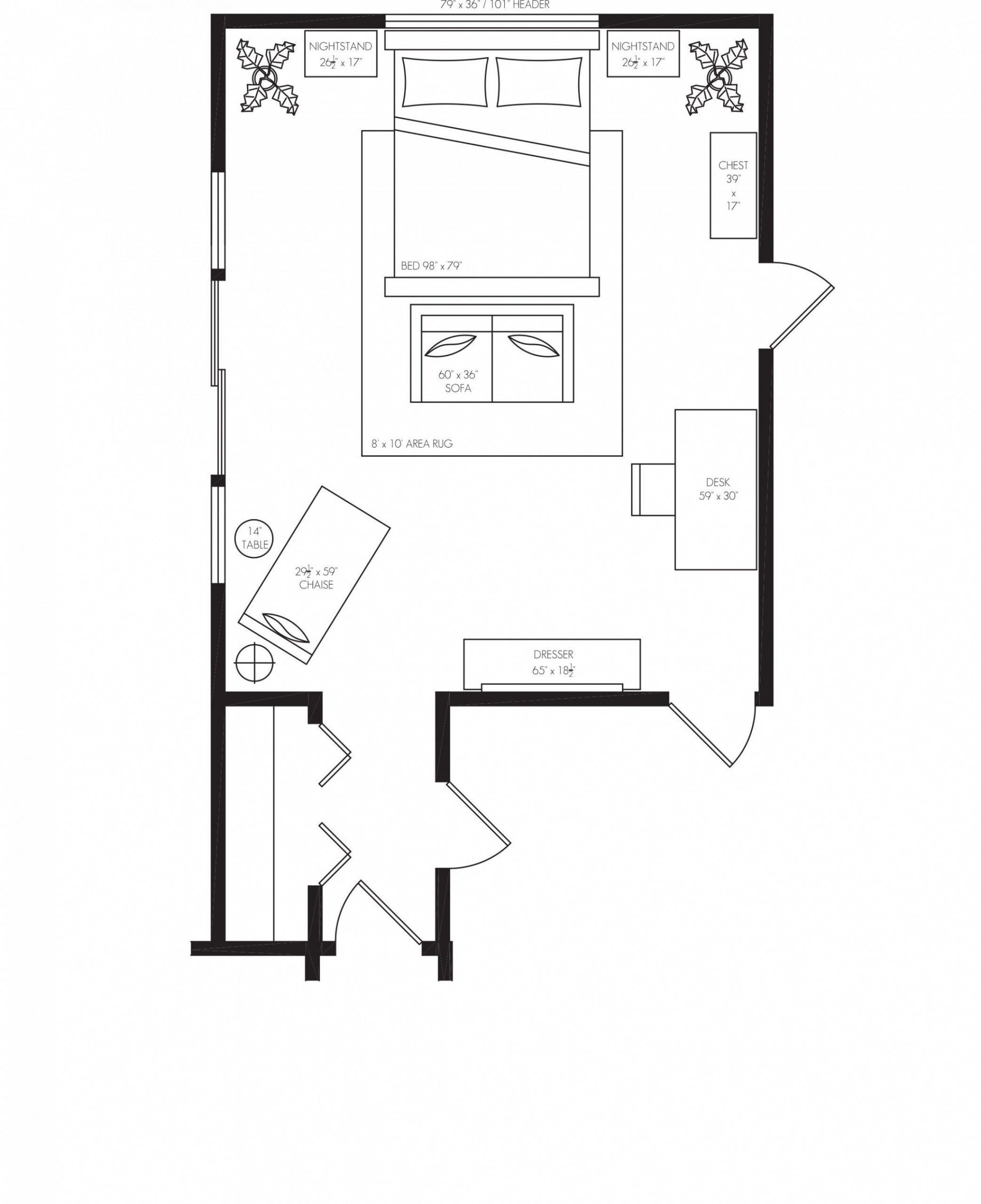 Bedroom Floor Plan With Furniture 