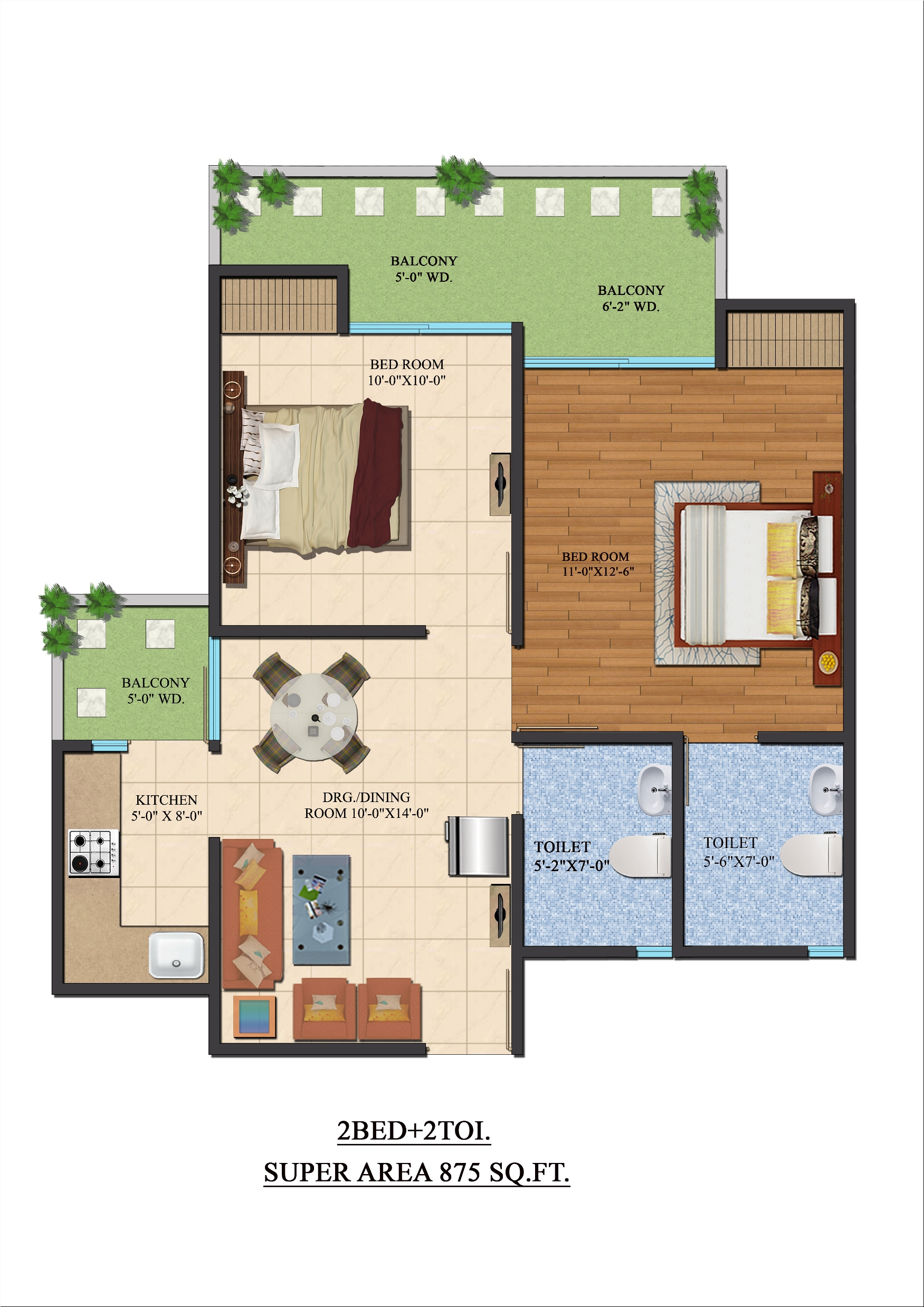 Ajnara Le Garden Floor Plan, Noida Extension (Greater