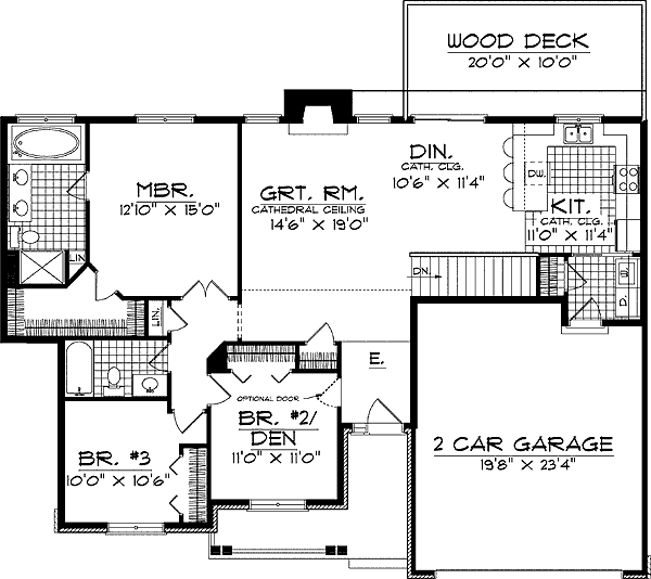 Highly Functional Ranch Home Plan 8969AH Architectural