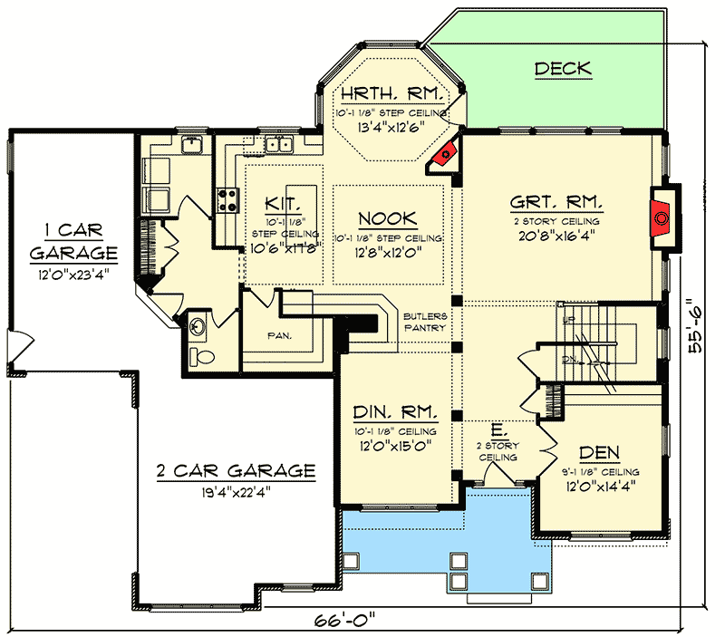 2 Story Open Concept Home 89997AH Architectural