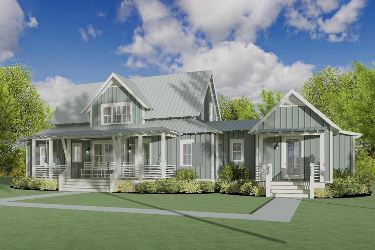 Plan 130043LLS Comfortable Coastal Country Farmhouse with