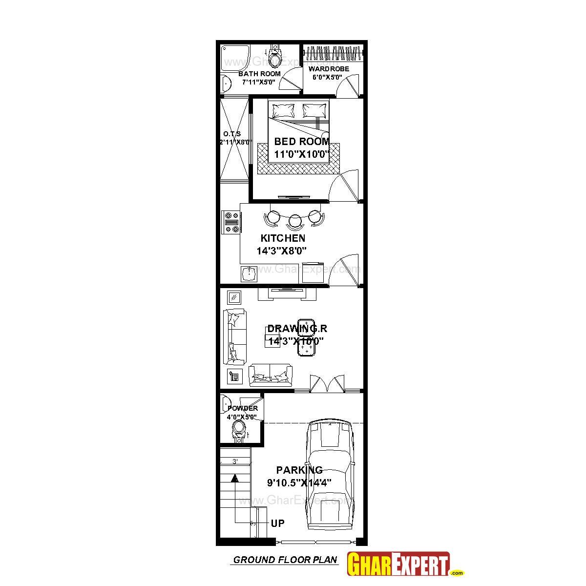 Image result for 15x60 sq feet row house floor plan with