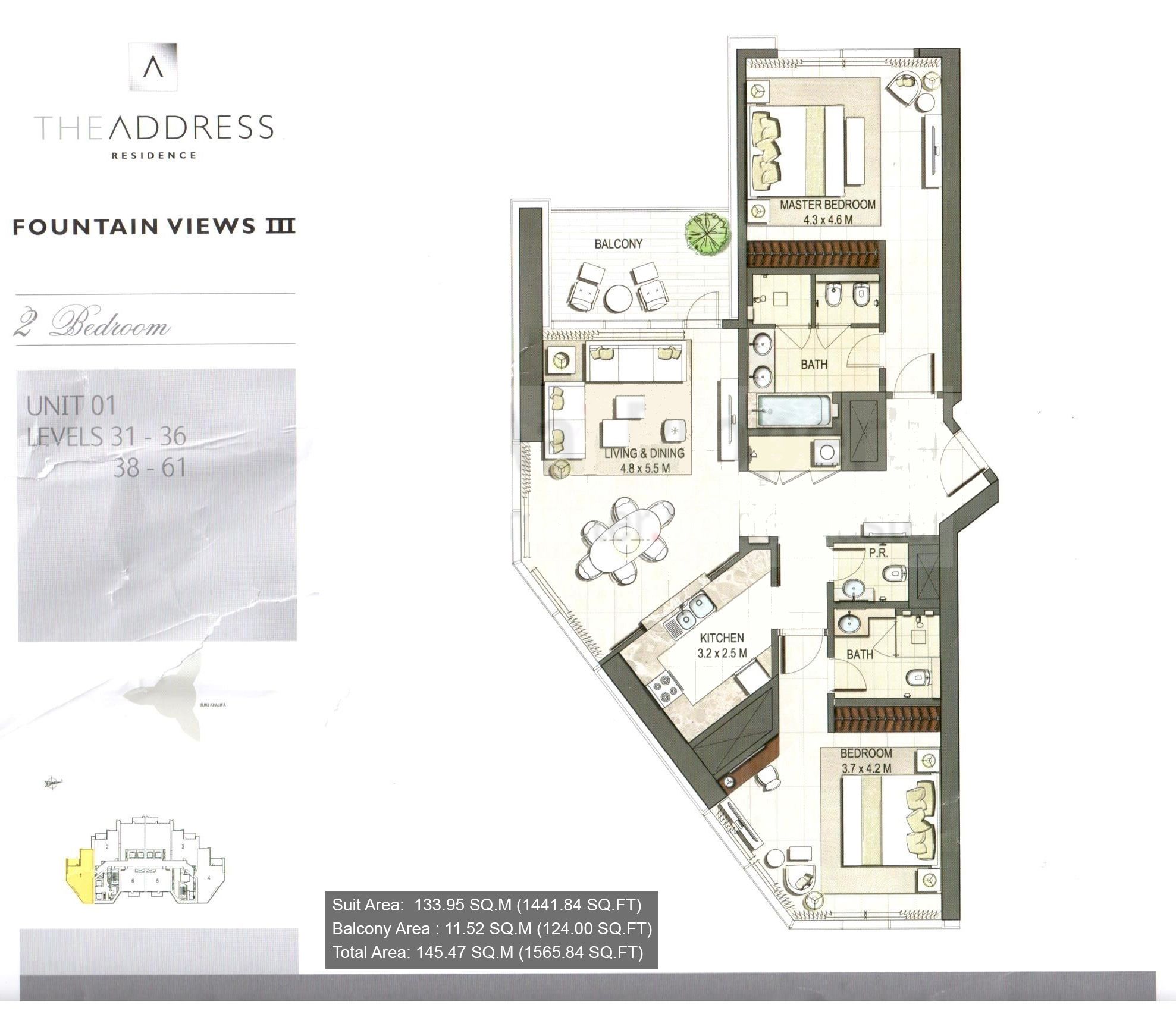 The Address Residence Floor Plans Downtown Dubai Floor