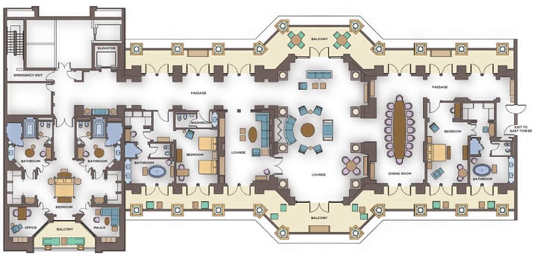 Location and Floor plan Royal Bridge Suite Royal
