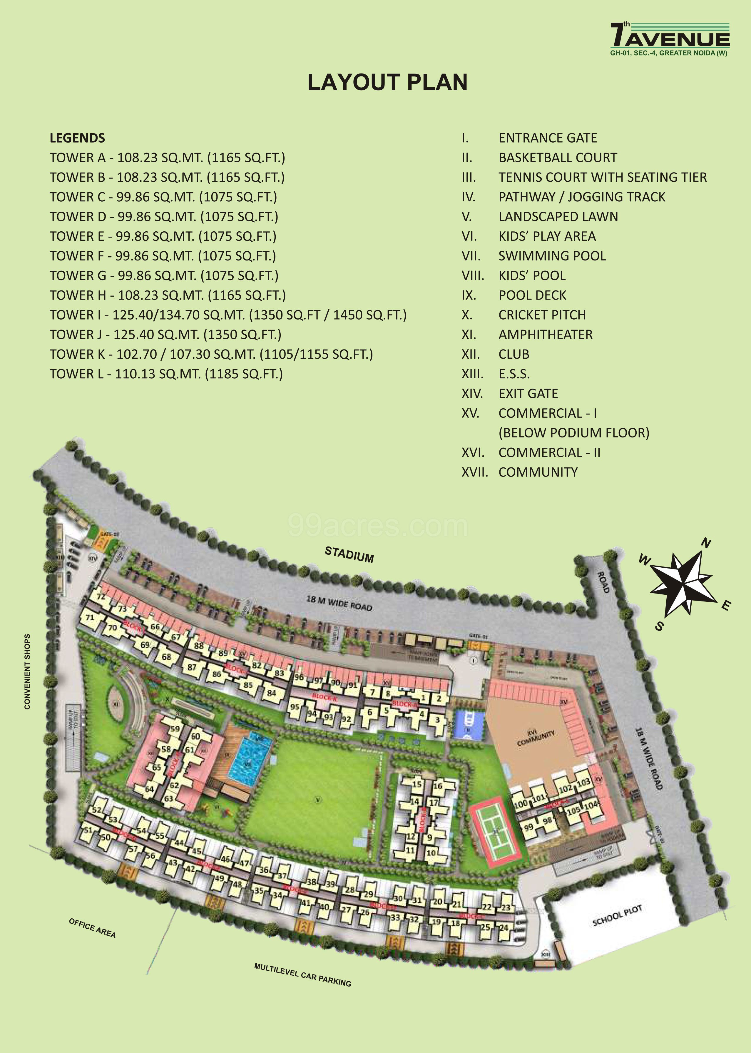 Gaur City 7th Avenue Greater Noida West Floor Plan