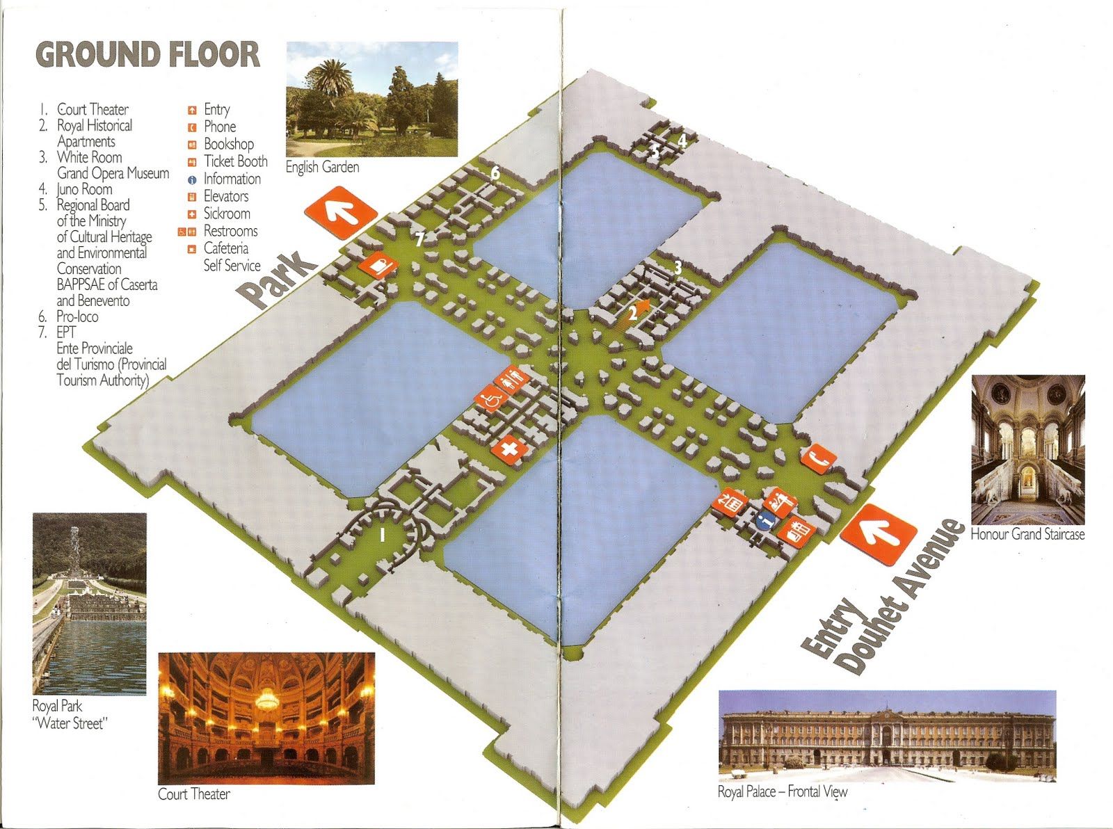 Royal Palace of Caserta, Italy. Floor plan and guide to