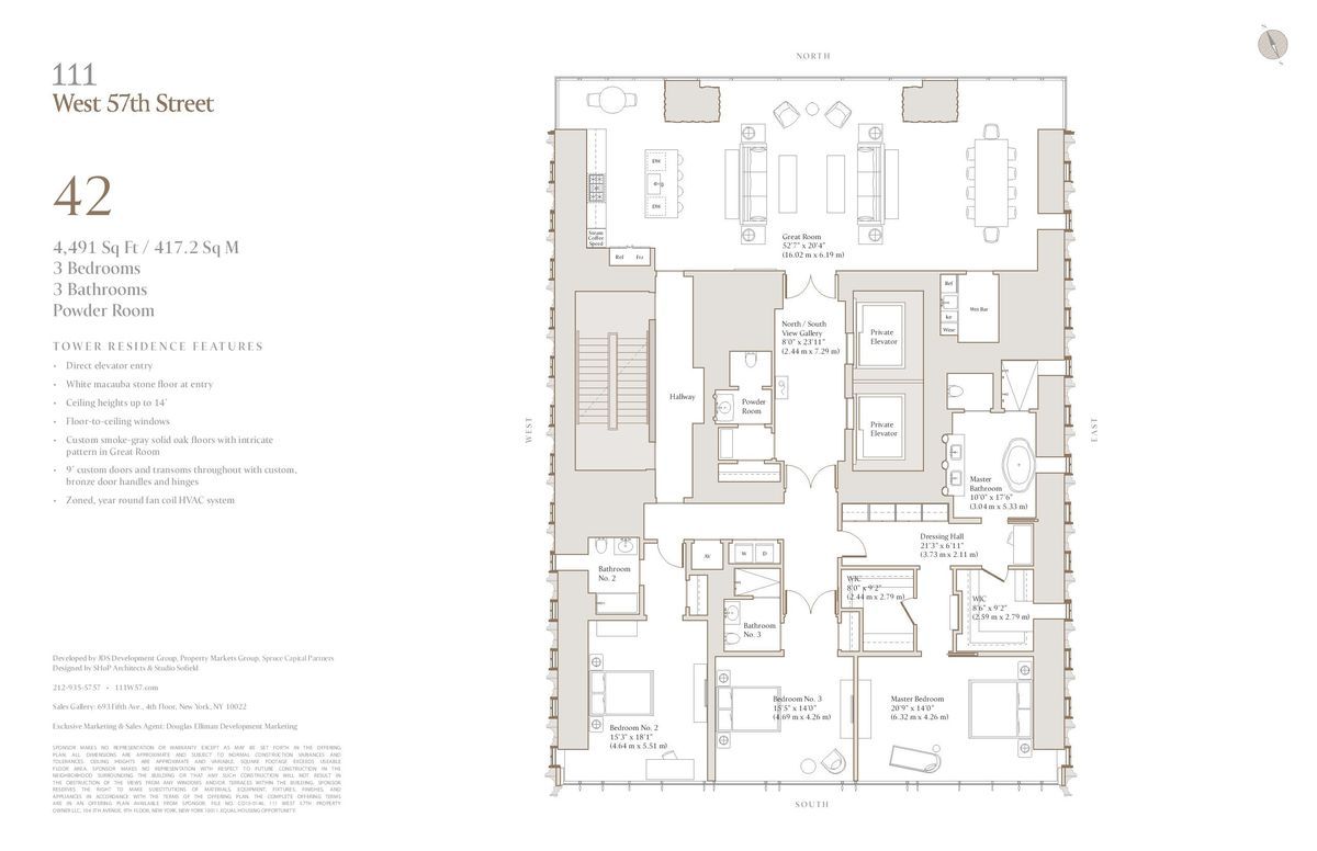 First listings, floorplans for 111 West 57th Street