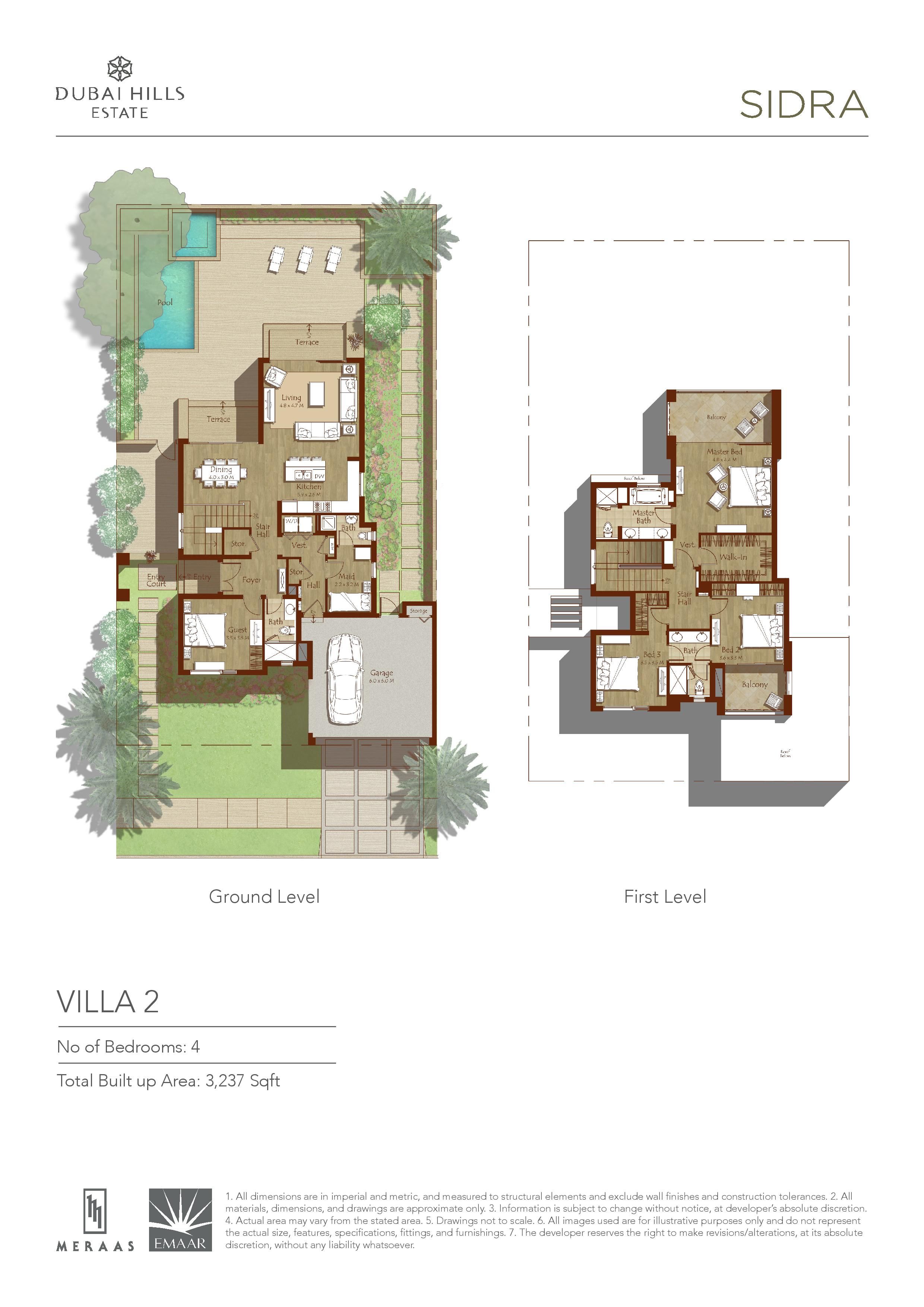 Sidra Villa FLoor Plans Dubai Hills Estates Floor