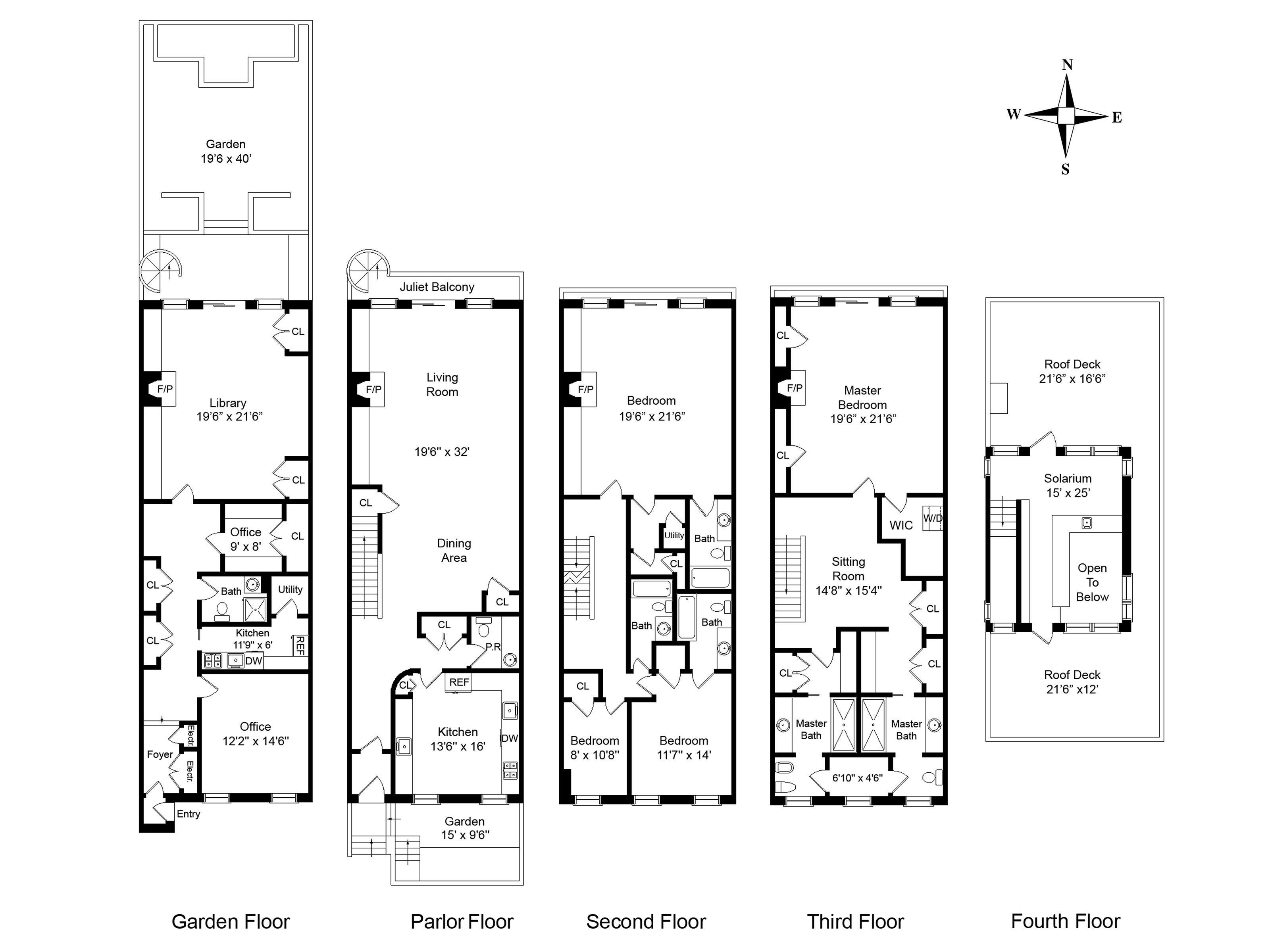 New York Townhouse Floor Plans House Plans Pinterest