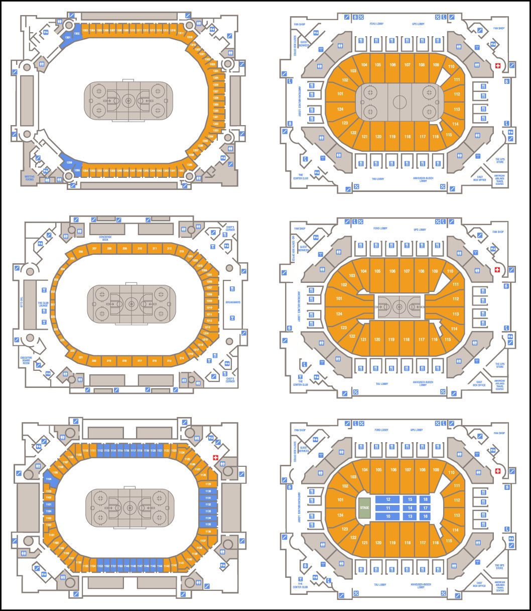 Floorplan and seating plan for American Airlines Center in