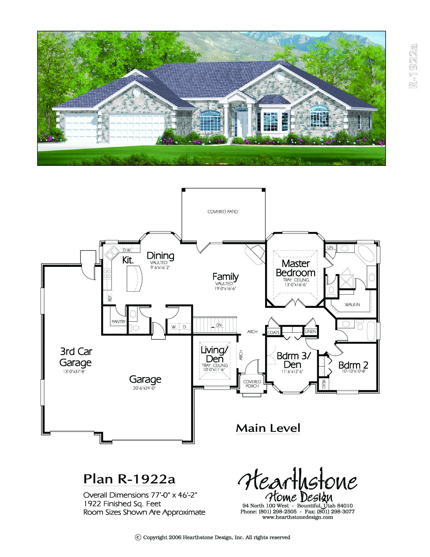 R1922a Hearthstone Home Design House plans, Bungalow
