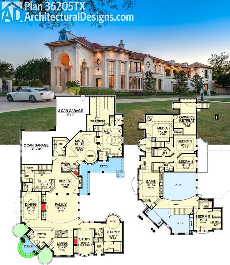 TwoStory Master Retreat House plans mansion, House