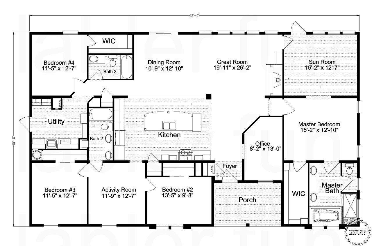 free floor plans for 4 bedroom homes Modular home plans