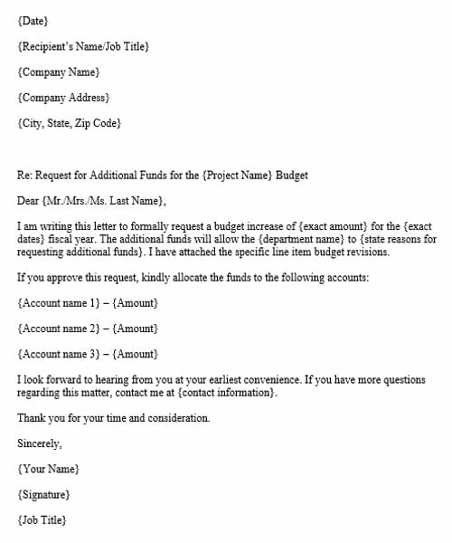 Additional Budget Request Letter (Format & Example)
