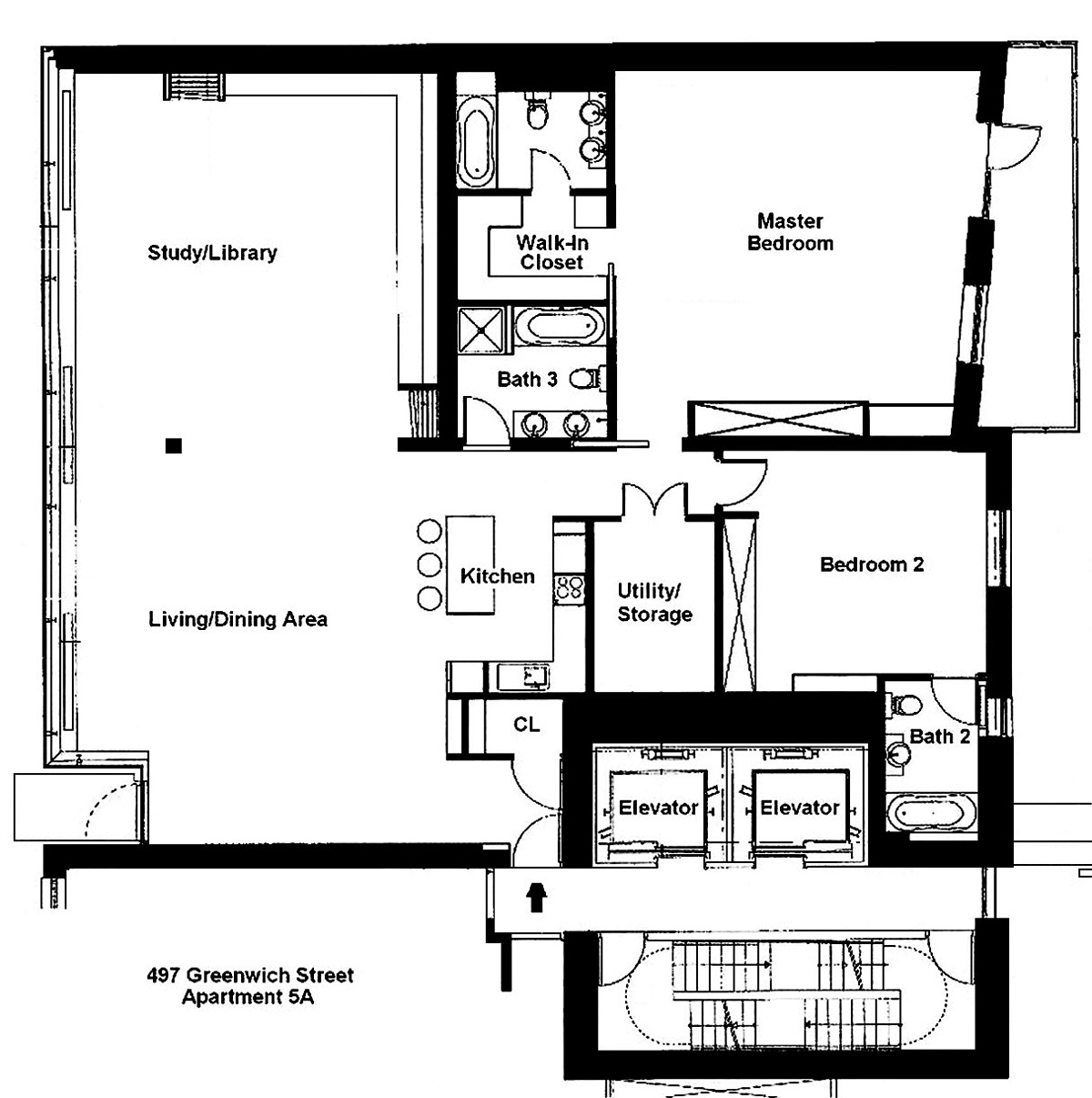 Floor Plan, Stylish Apartment in New York City
