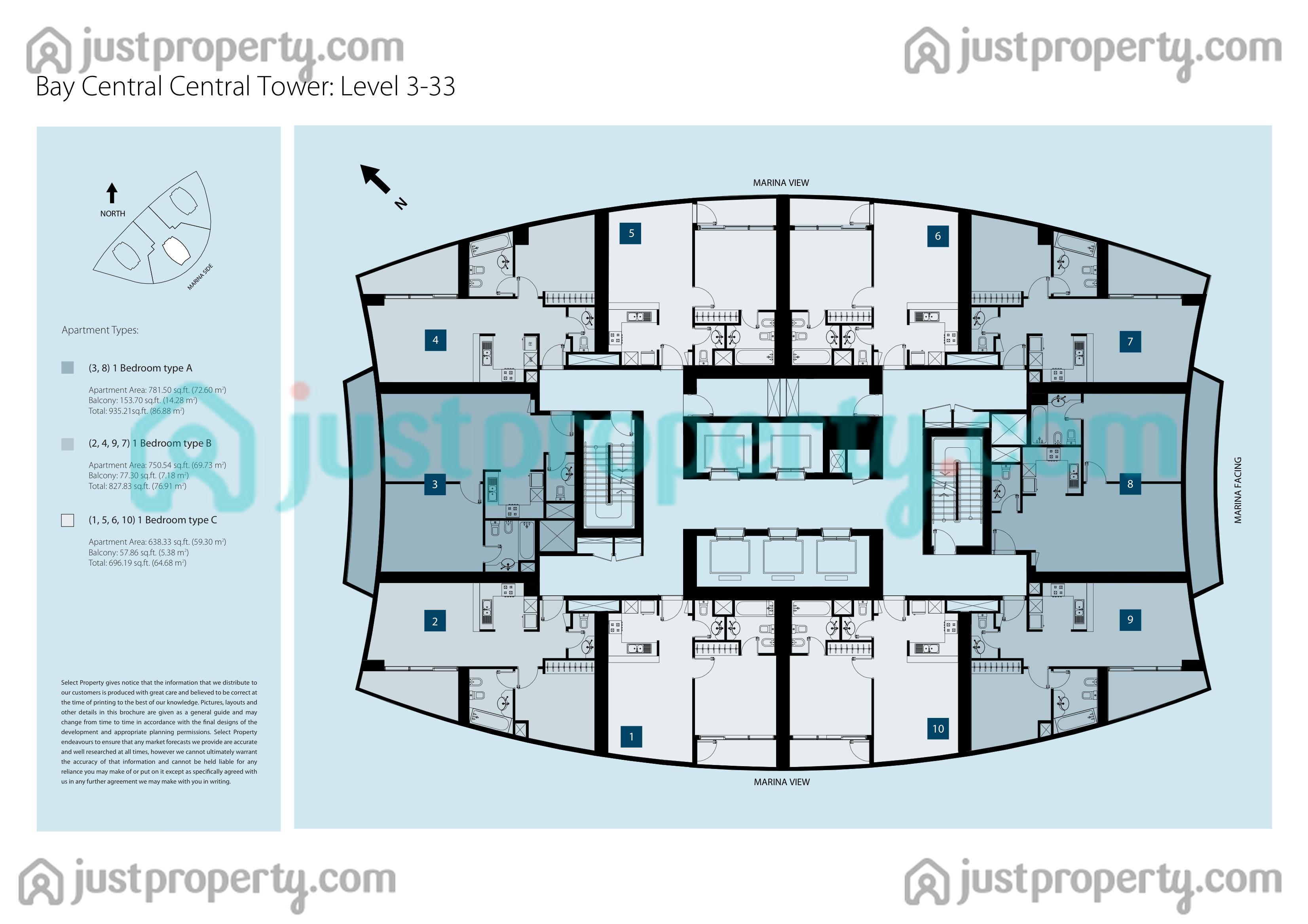 Bay Central Central Tower Floor Plans