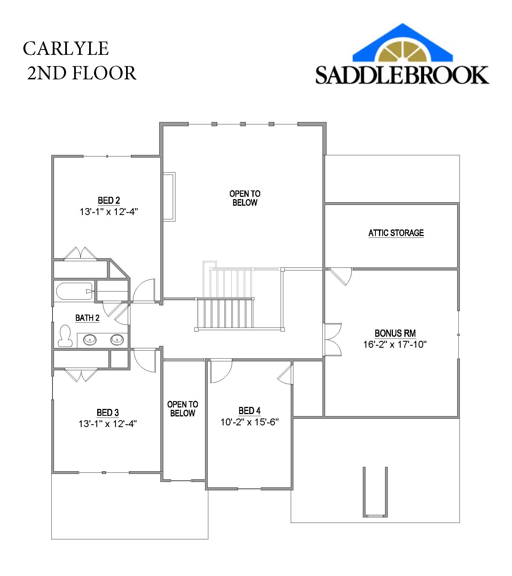 Carlyle 2D Floor Floor Plan Saddlebrook Properties