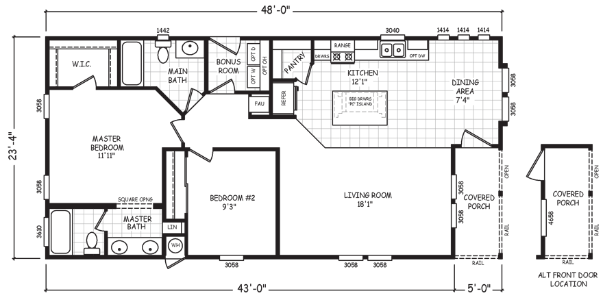 24 X 60 Mobile Home Floor Plans House Design Ideas