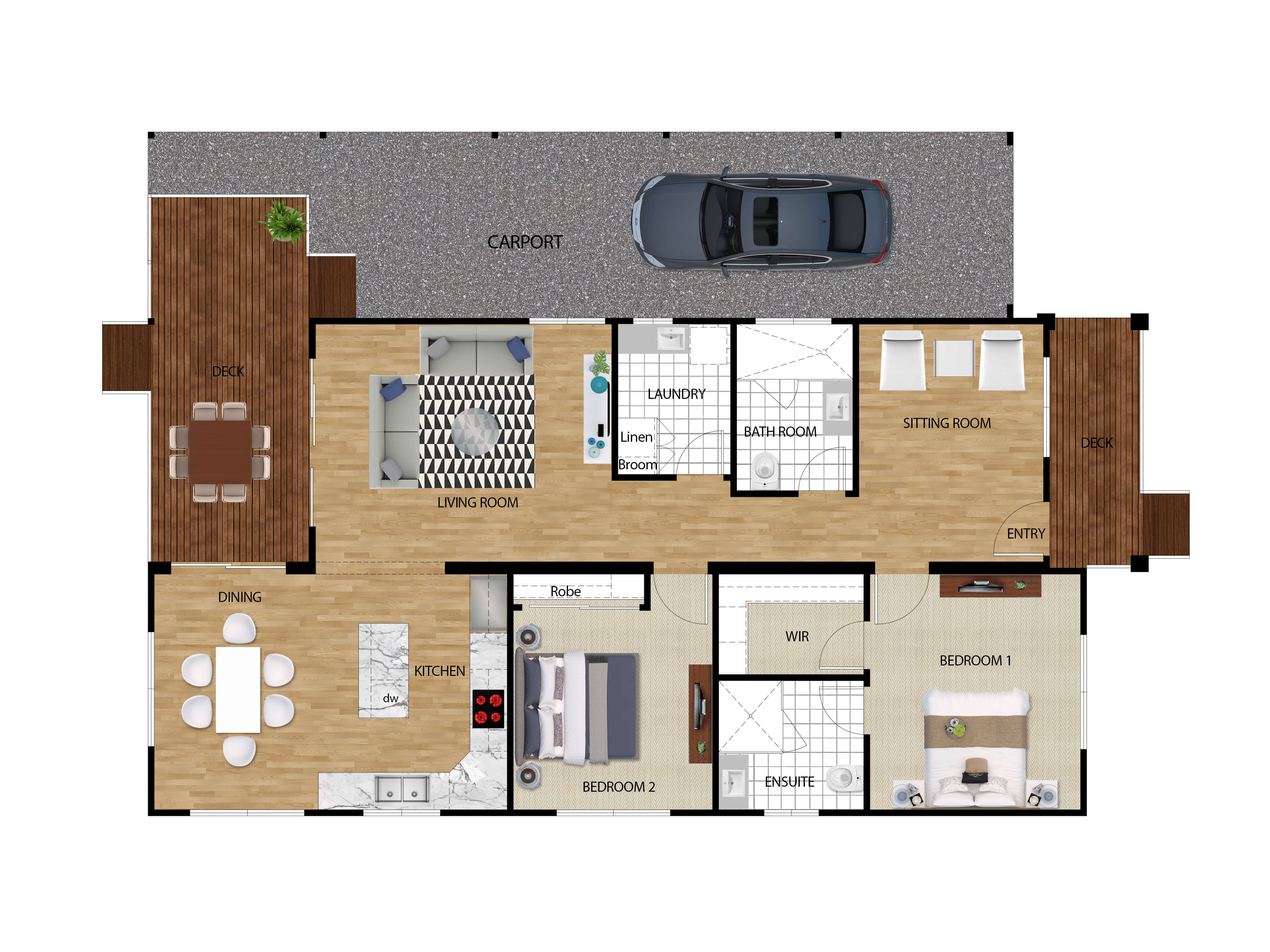 2D Floor Plan Design / Rendering Samples / Examples