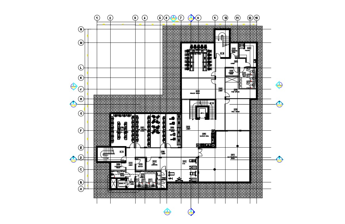Commercial Building Design Floor Plan DWG Free Download