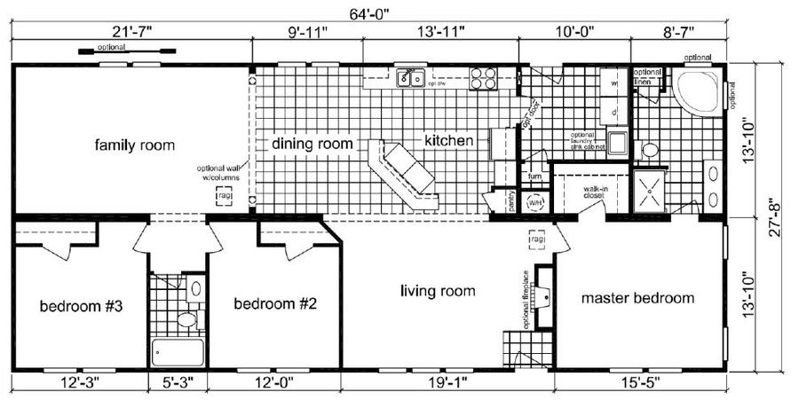 Creswell 1771 Square Foot Ranch Floor Plan