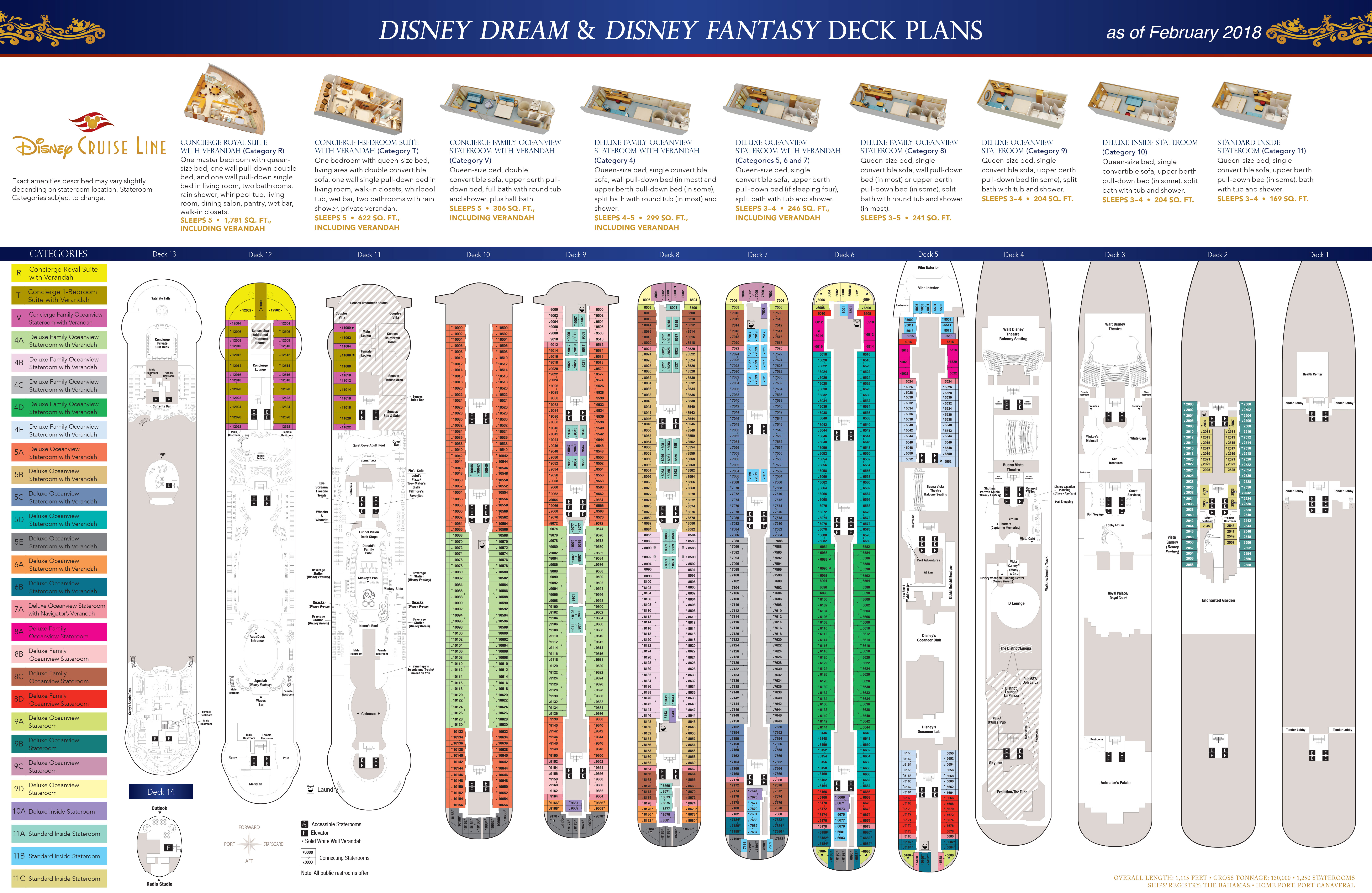 Deck Plans Disney Dream & Disney Fantasy • The Disney