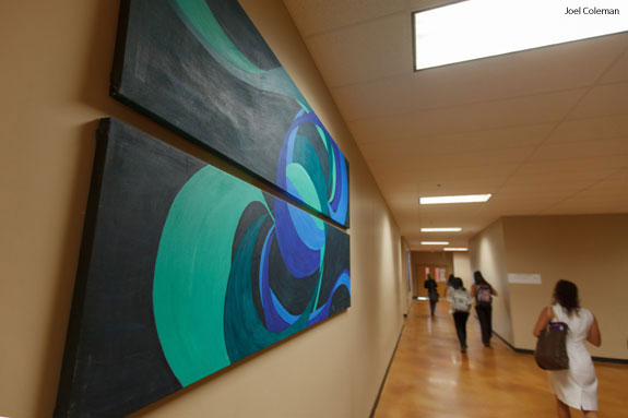 Student artwork on display in DeMoss Hall Liberty University