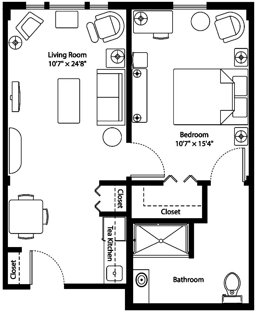 Assisted Living Apartment Floor Plan Dogwood Mansfield