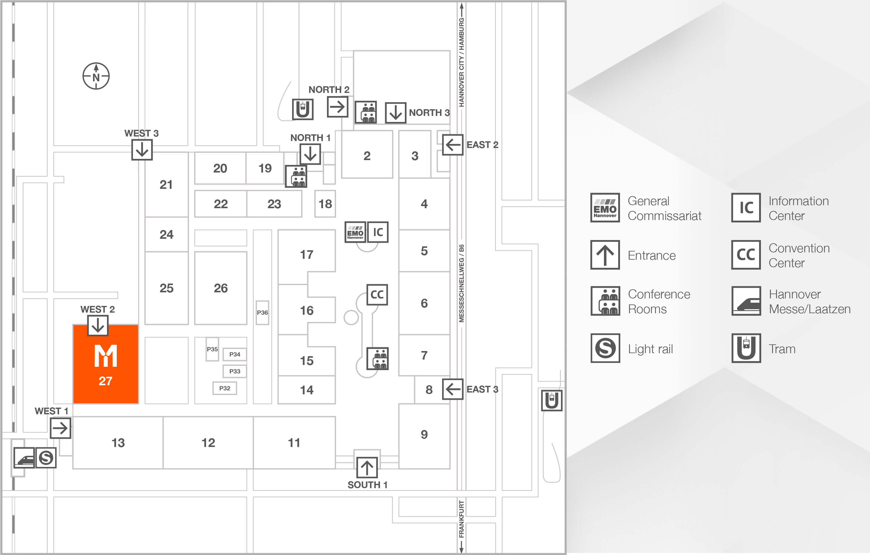 Floor Plan and Directions to EMO 2019 Hannover