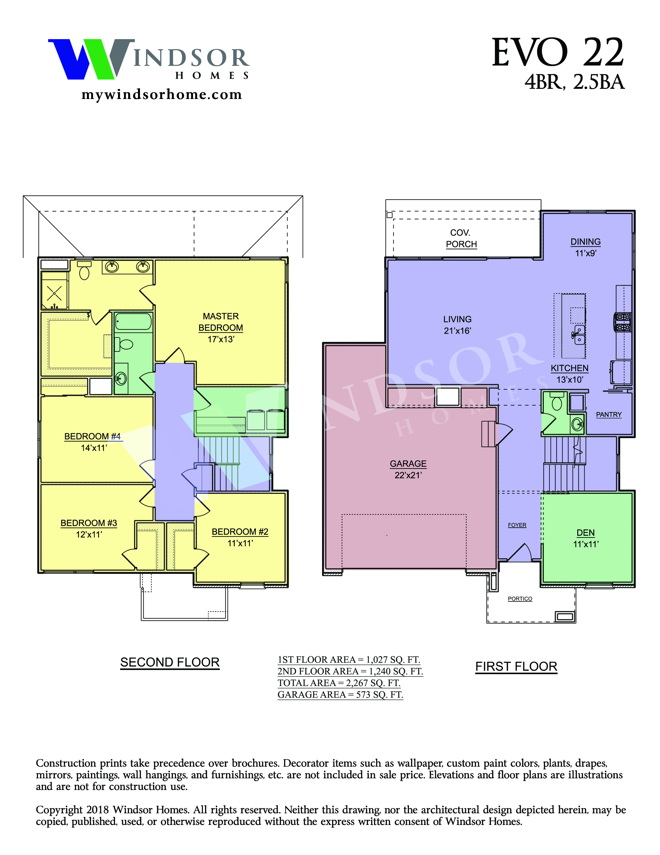 Windsor Homes EVO 22 Floor Plan 2D Floor Plan