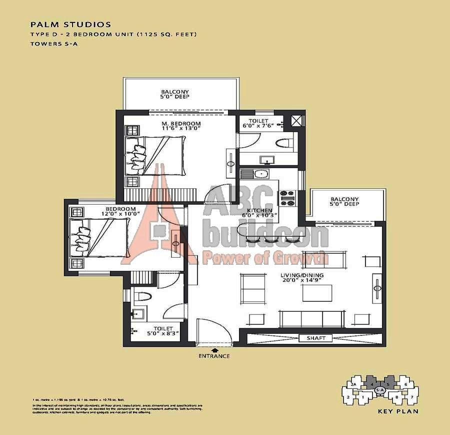 Emaar MGF Palm Studio Floor Plan FloorPlan.in
