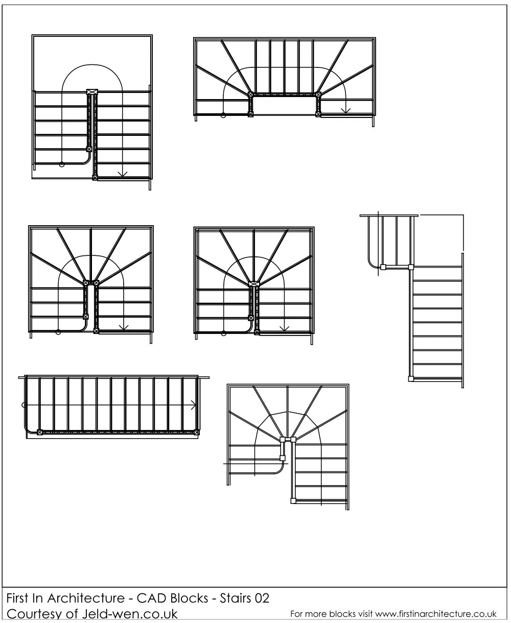 Free CAD Blocks Stairs