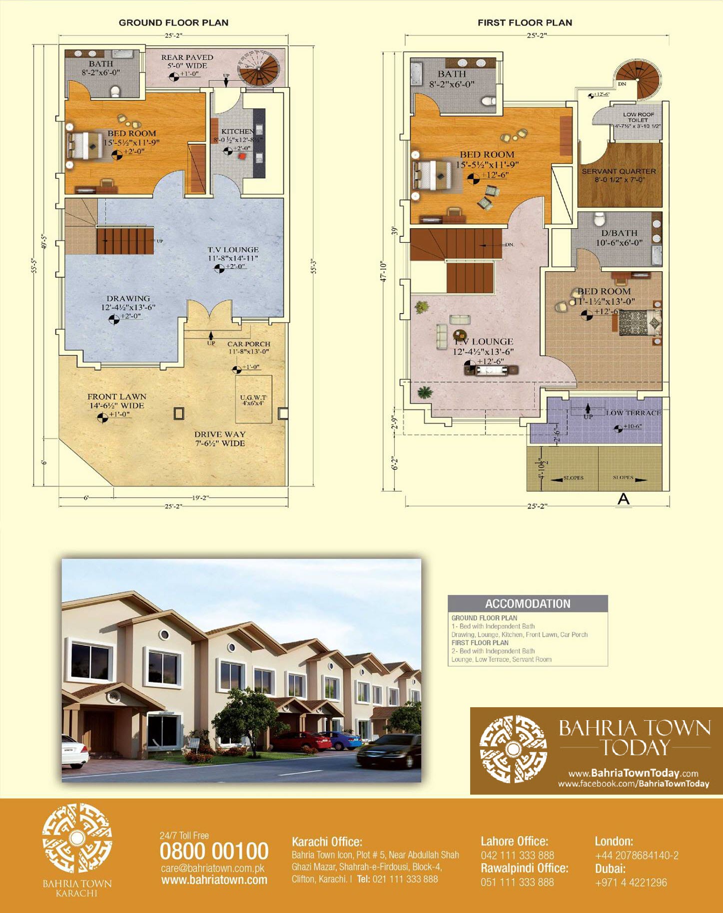 Floor Plan of 125 Square Yards Bahria Homes Bahria Town