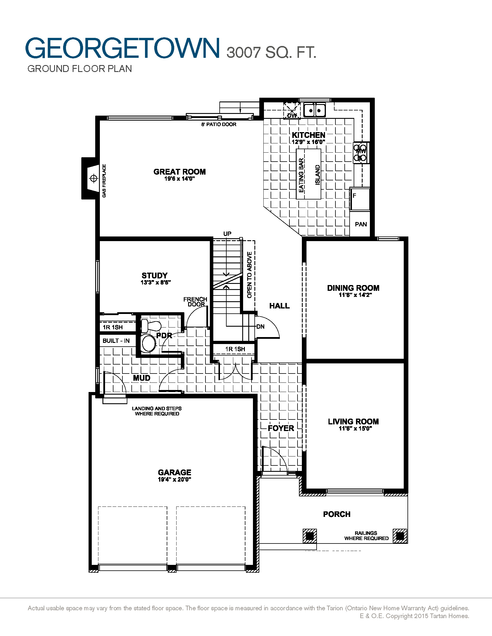 Floor plan comparison Tartan Homes