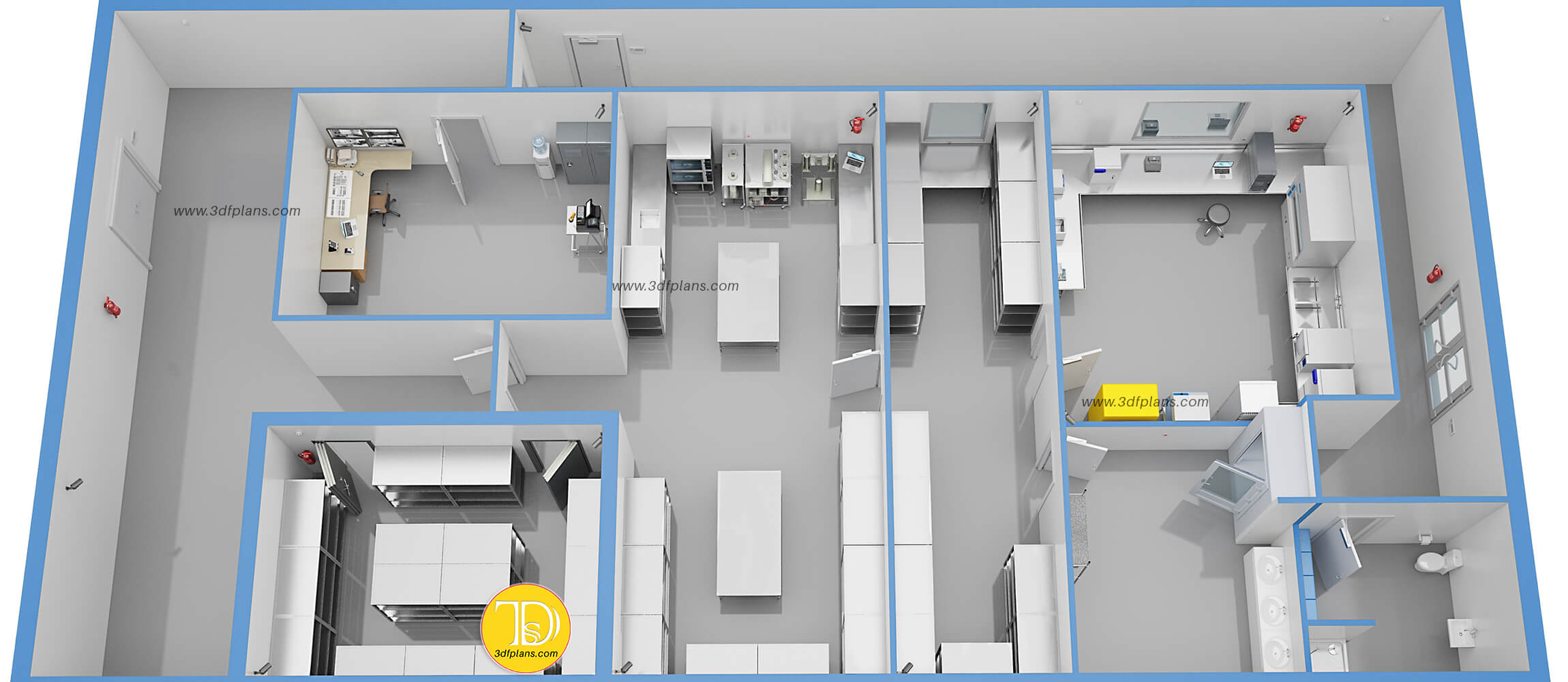 Laboratory & Greenhouse 3D Floor Plans • 3D Floor Plans