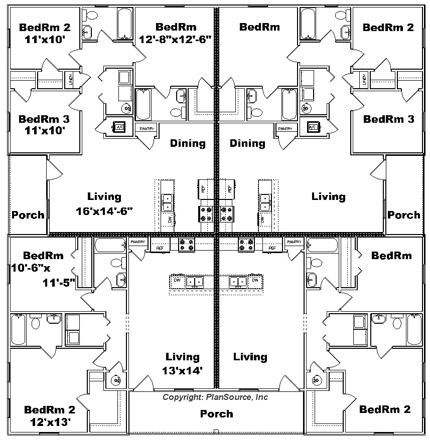 4plex apartment plan J0917134