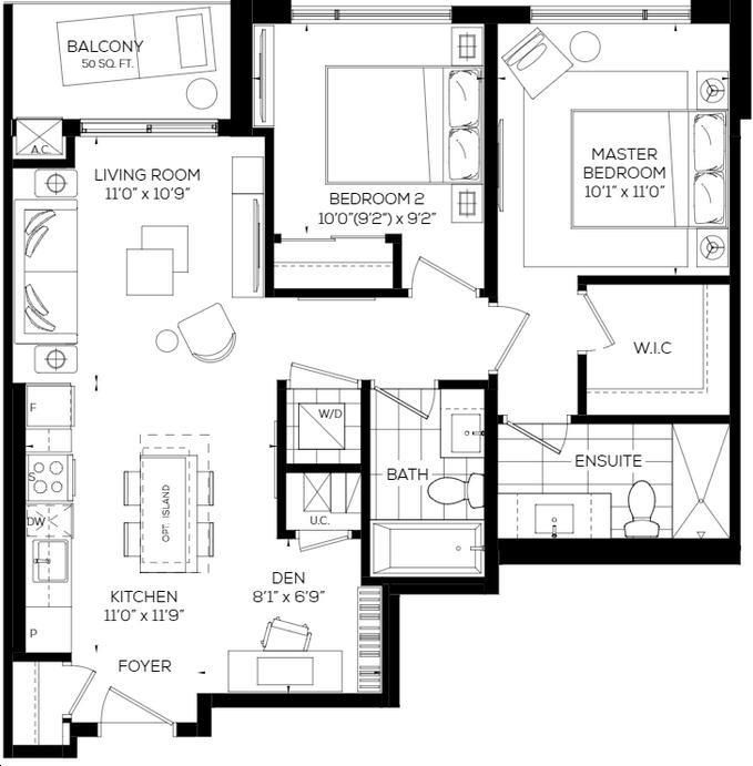 Jazz Condos by Branthaven King Cole Floorplan 2 bed & 2 bath