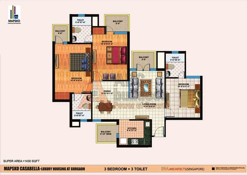 Mapsko Casa Bella Floor Plan FloorPlan.in