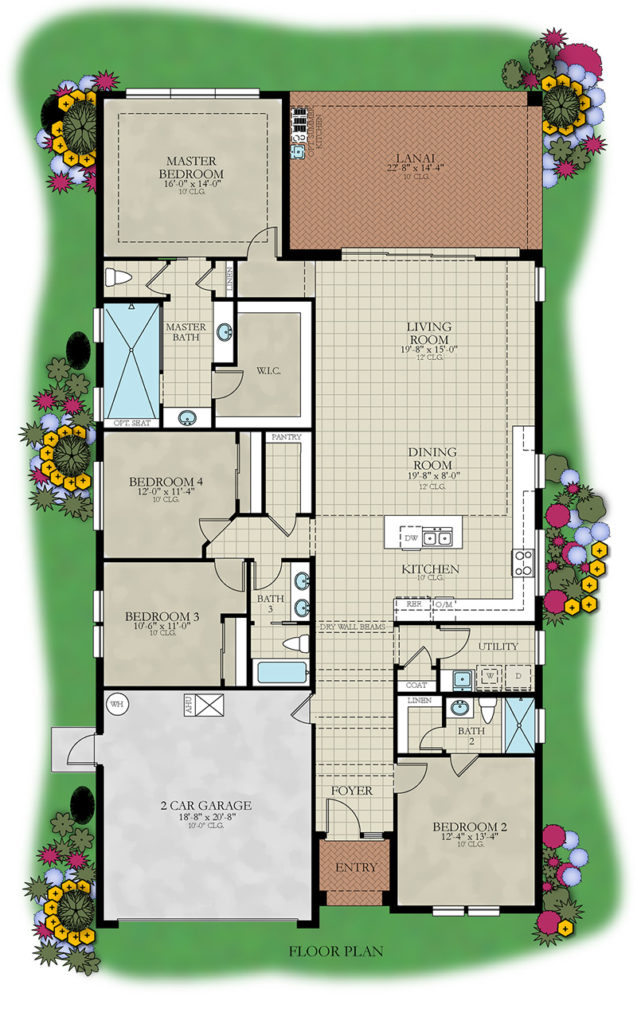 Marbella floor plan new home in Orlando, Florida