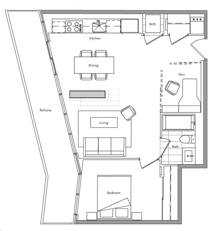 Opus Condos by ConcordAdex 7 Floorplan 1 bed & 1 bath