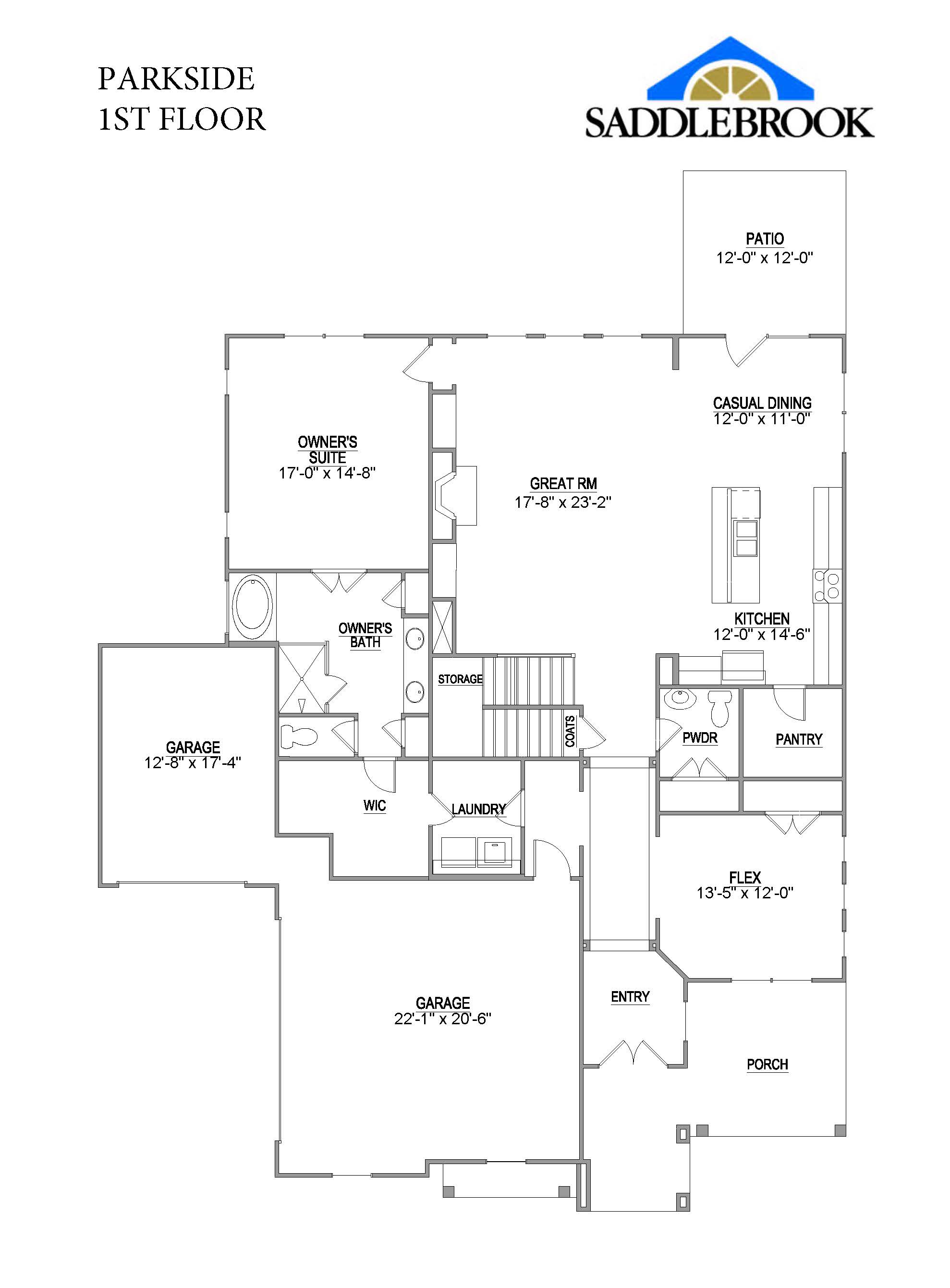 Saddlebrook Properties Parkside 2D Floor Plan
