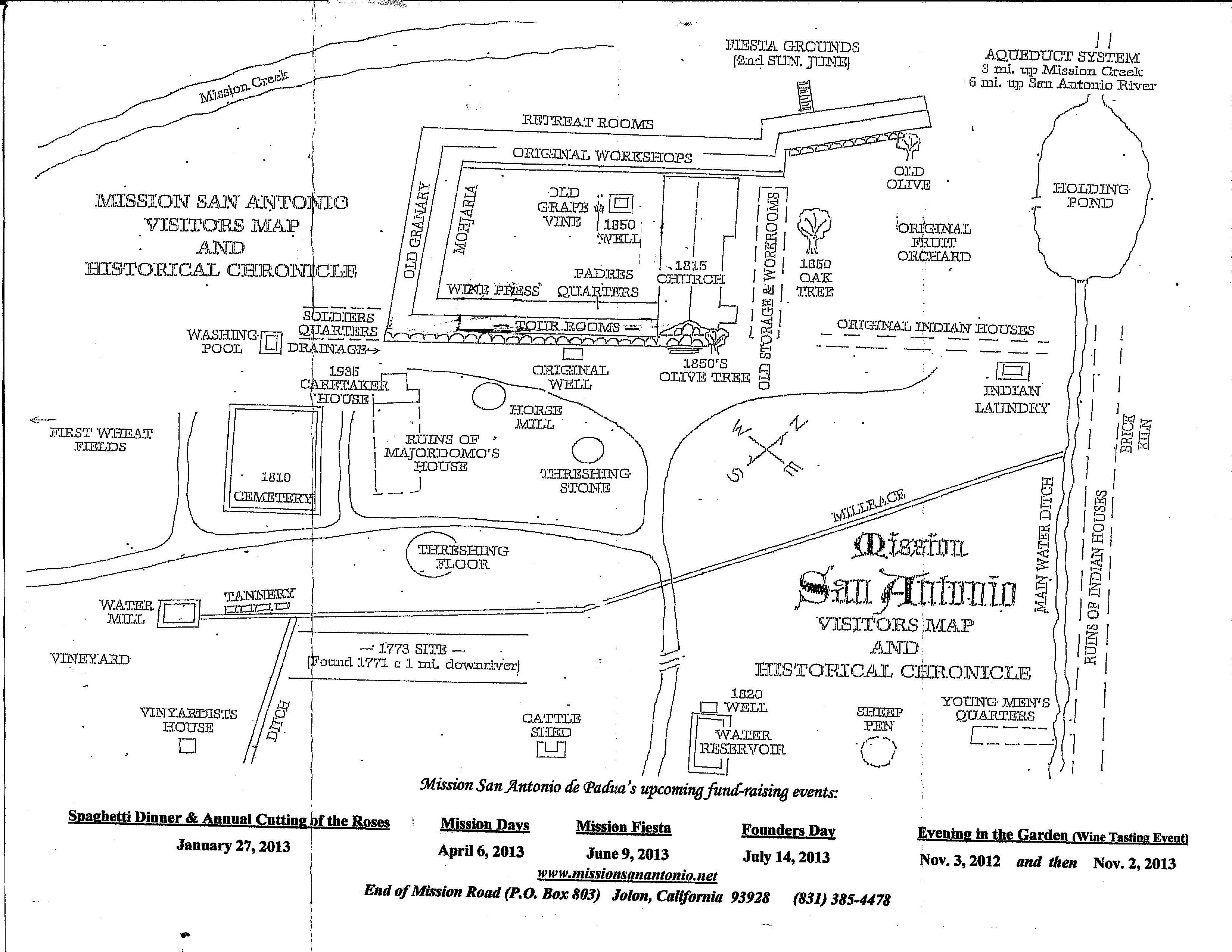 Photo Diagram of the Grounds of Misión San Antonio de Padua