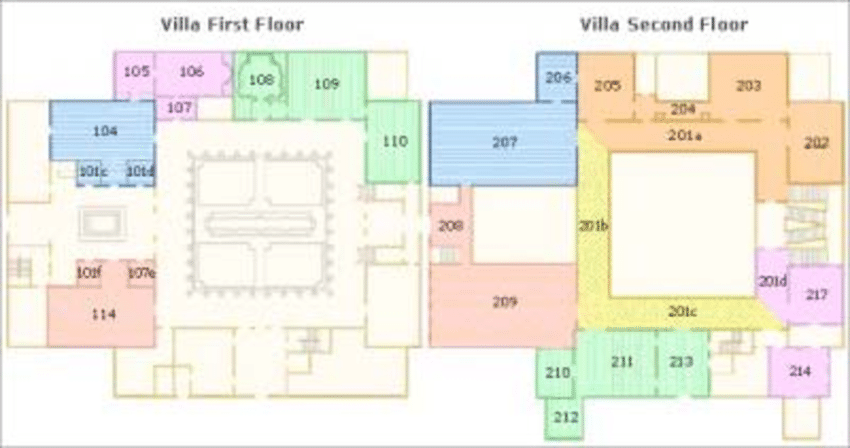 Printable map of the Getty Villa from Getty Bookmarks