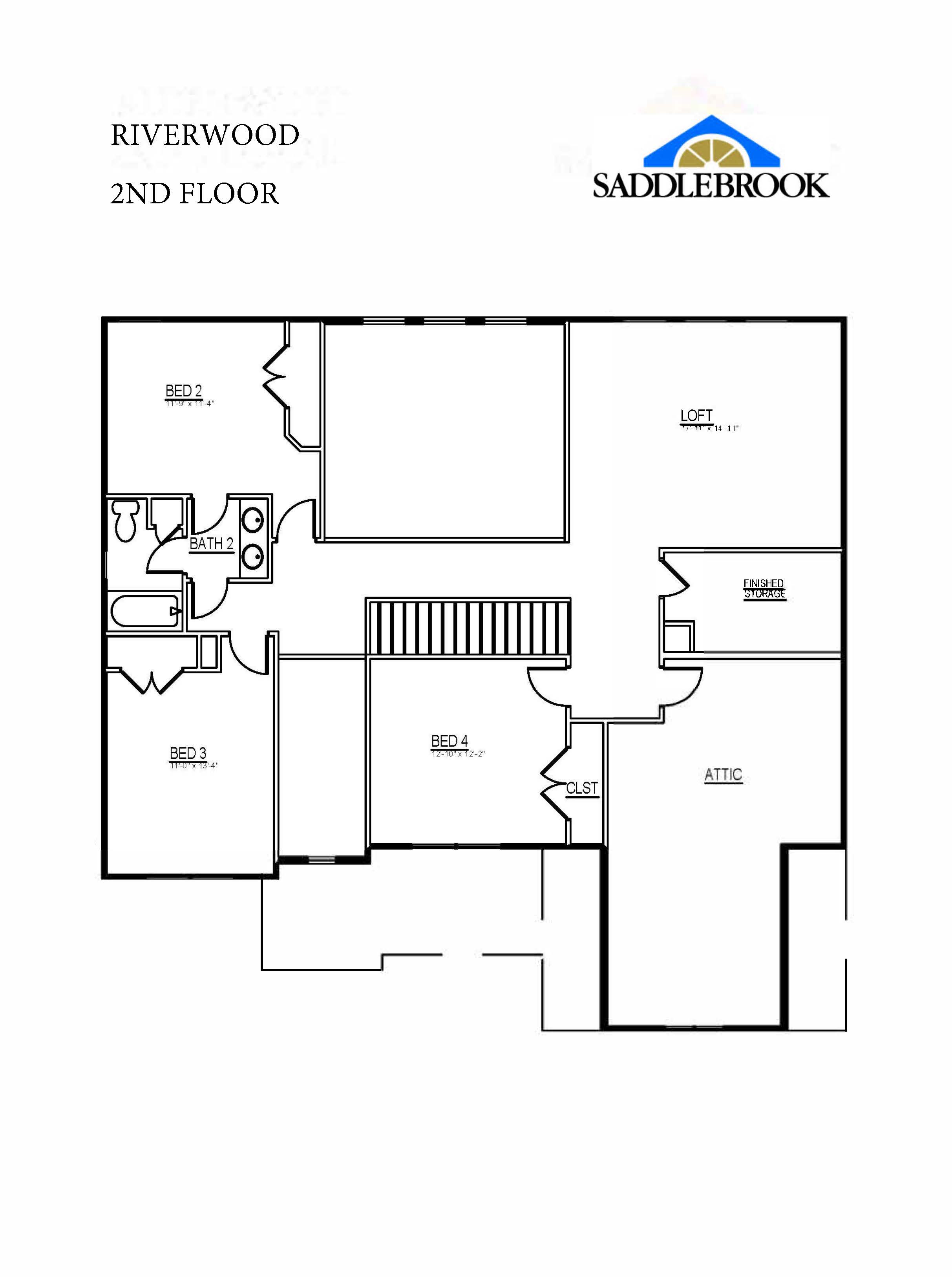 Saddlebrook Properties Riverwood 2D Floor Plan