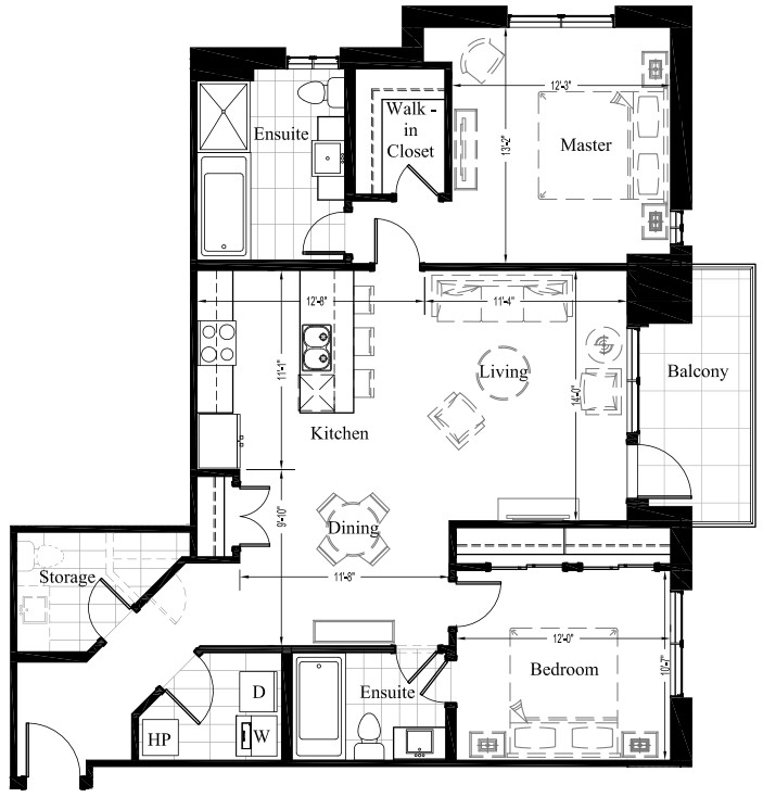 Luxury Condos Edmonton 2 Bedroom New Condo Floor Plan