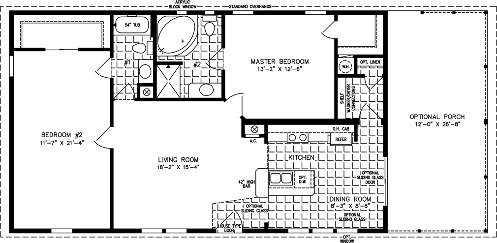 Floor Plan for TNR4443B Suncrest Homes Full Service